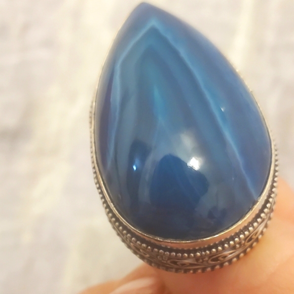 New Botswana Agate 925 Silver Statement Ring. - Picture 12 of 15